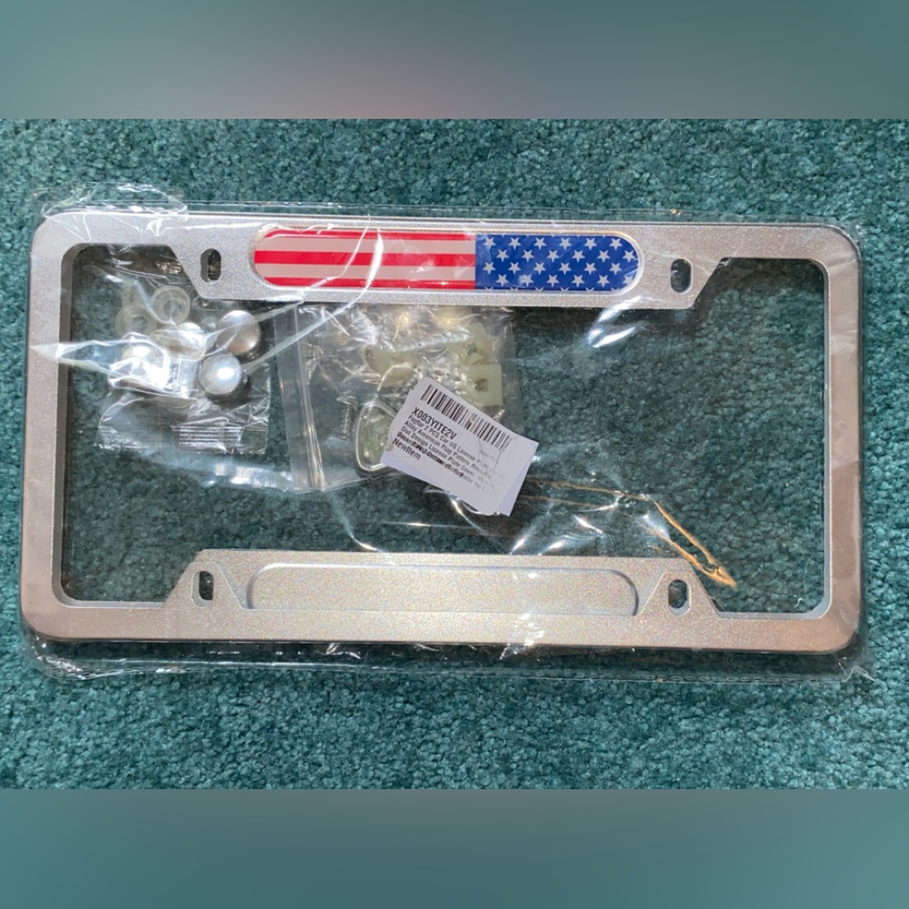 American Flag License Plate Frame Set!